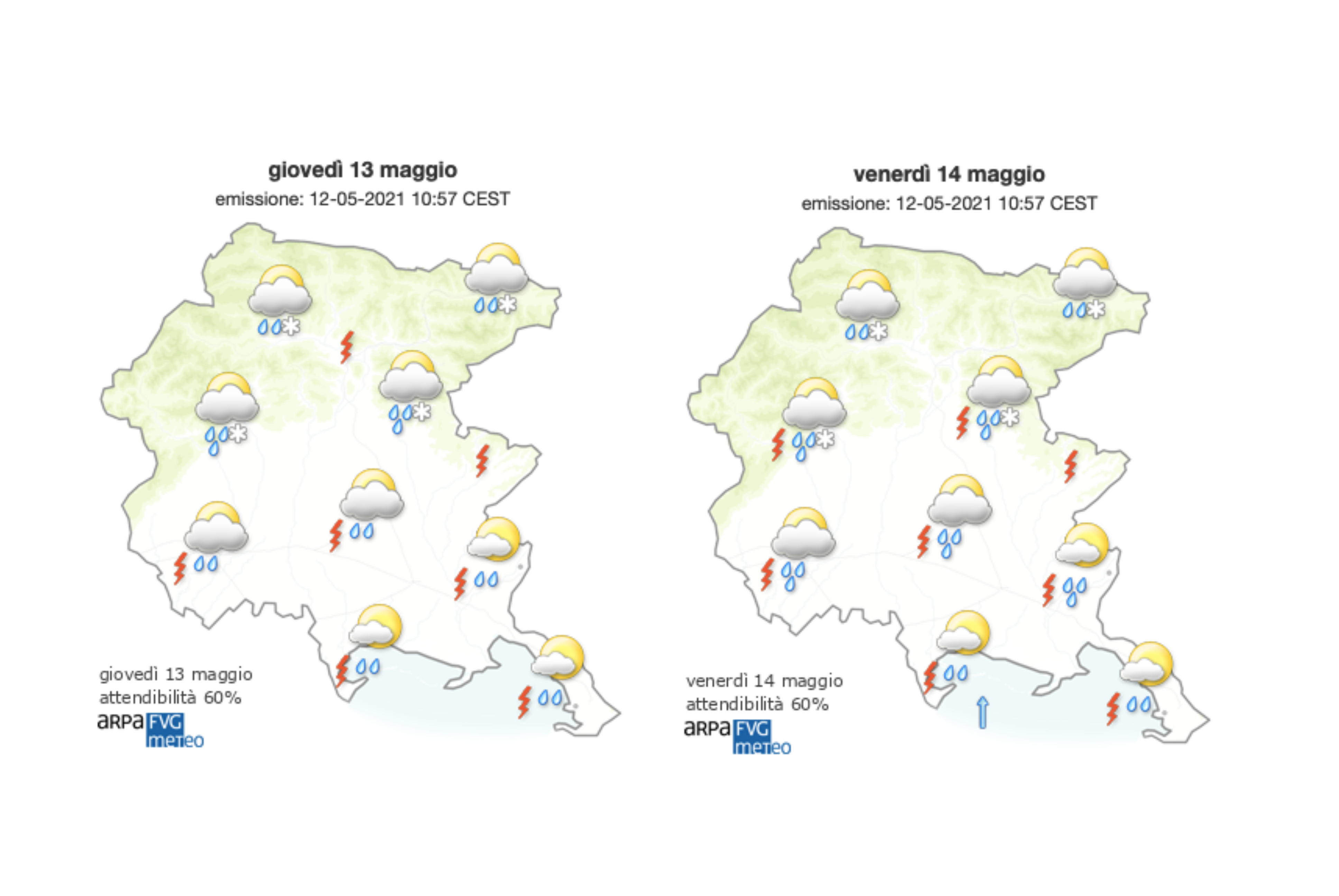 Immagine per Ancora pioggia sul Goriziano, scendono le temperature